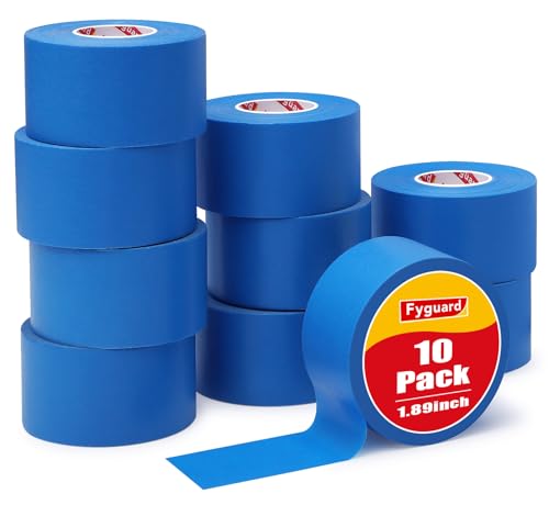 Image of 10 Rolls Blue Painters Tape 2 Inch Wide Masking Tape Bulk for Wall Painting