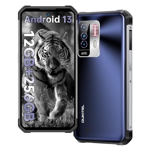 OUKITEL WP27 Móvil Resistente Android 13, Helio G99 12GB+256GB/2TB, 6.8″ FHD+120Hz Telefono Irrompible, 20MP Visión Nocturna Smartphone Libres, 8500mAh Batería, IP68/Dual 4G SIM/NFC/GPS 2023