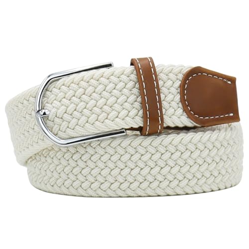 Image of Multicolored Elastic Woven Golf Belts Casual Braided Stretch Belt for Men and Women