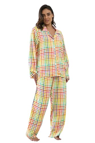 Image of YiNi LuLu Womens Pajamas Set 2 Piece Long Sleeve Sleepwear Button Down Pjs Lounge Set Nightwear with Pockets