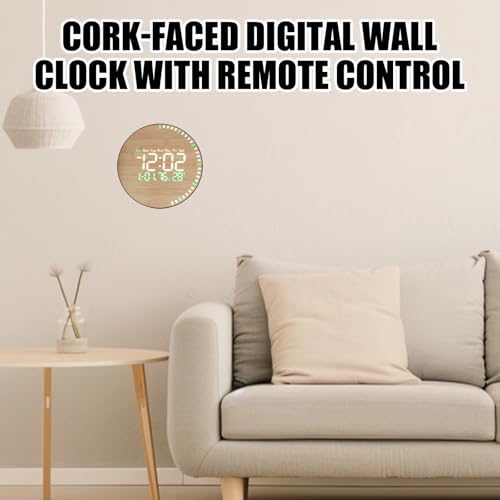 Horloge numérique murale LED avec télécommande pour grand salon - 3