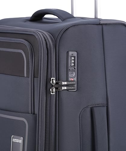 Image of American Tourister Phillyplus Large with TSA Lock & 8 Wheels Soft Polyester Check-in Suitcase for Holiday /Trolley Bag for Travel /Travel Bag with Double Spinner Wheels for Unisex