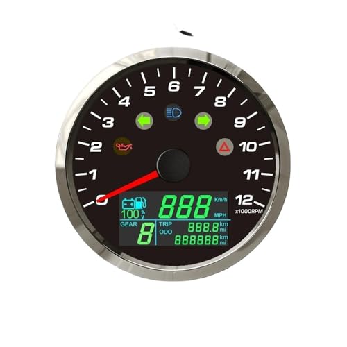 85mm GPS Xs[h[^[ 0-299km/h MPH 0-12000RPM ^R[^[r[ ^[Cg IC {[g oCN 12V 24V