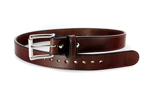 Steel Core Reinforced Leather Gun Belt - Extra Thick Concealed Carry (Brown,40) #TOP1