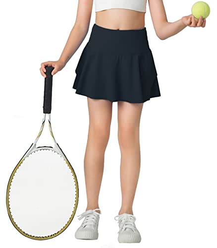 LETAOTAO Girls Athletic Shorts Kids Gym Running Biker Shorts for Teen with Liner 2-in-1 Running,Active