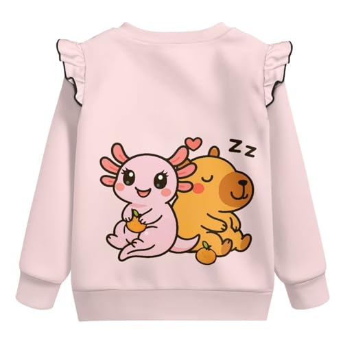 Girls Sweatshirt with Ruffle Long Sleeve Hoodies Crewneck Shirt Cloth for Toddler Kids2