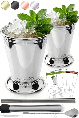 Gusto Nostro Mint Julep Cups Set of 2 - Stainless...