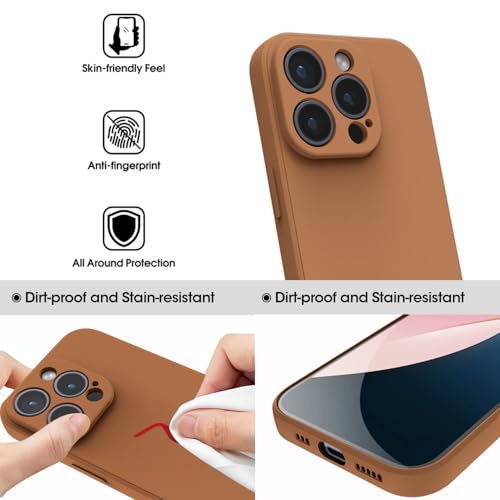 Andwing For iPhone 15 Pro Case,Silicone Case Soft Ultra For iPhone 15 Pro Phone Case Slim Protective Shockproof Cover Scratch-Resistant Microfiber Lining - Image 3