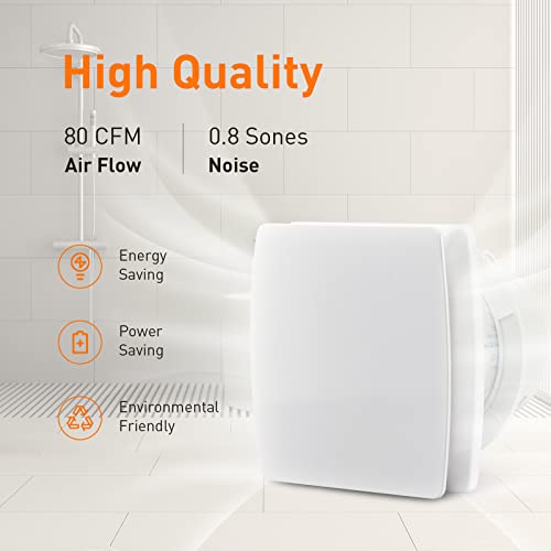 Hehou Bathroom Exhaust Fan For Wall And Spuer Quiet 4 In Bathroom Window Exhaust Fan With O Ring White 80 Cfm Bathroom Vent Fan #TOP1