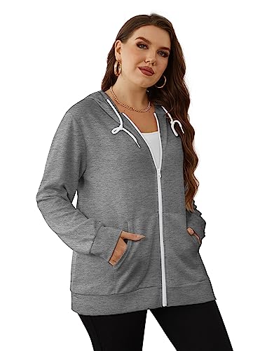 Saloogoe Lightweight Zip Up Hoodies for Women Hooded Sweatshirts Long Sleeve Thin Jacket with Zipper3
