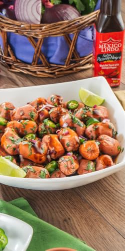 Image of Mexico Lindo Picante Negra Xxxtra Hot Sauce | Scoville Unit Level 80,000 | Sugar Free | 5 Fl Oz Bottles (Pack of 12)