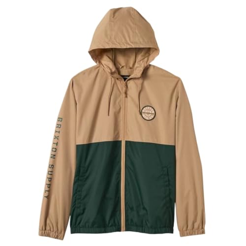 Brixton 03292 Nylon Jacket CLAXTON CREST LW Zip HOOD JACKET Genuine Product, Snd, X-Large