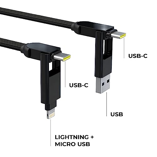 Rolling Square inCharge XL 30cm, USB C Charger Cable, Lightning Cable for Smartphone Universal Cable Charger 6 in 1, USB Plug - Image 2