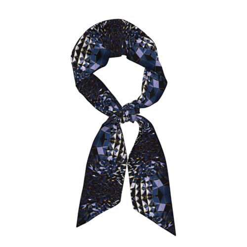 BLWSLC Bufanda larga de seda con estampado de vidrio luminoso para mujer, multifuncional, adecuada para citas, viajes, fotografía y es un gran regalo