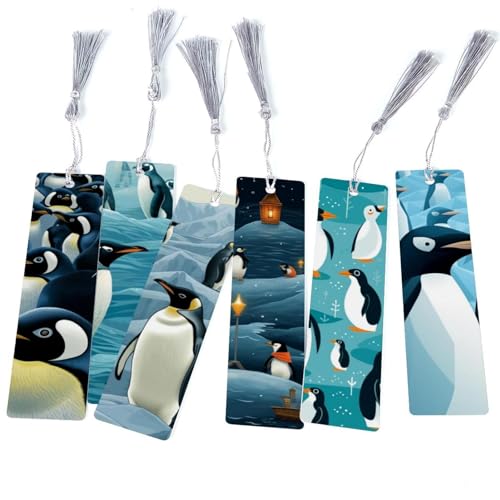 Marque-pages pingouin avec pompon pour livre de chevet et papeterie