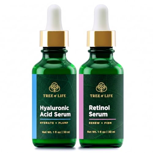 Image of Tree of Life Face Serum Skin Care Set, Hyaluronic Acid & Retinol Serum