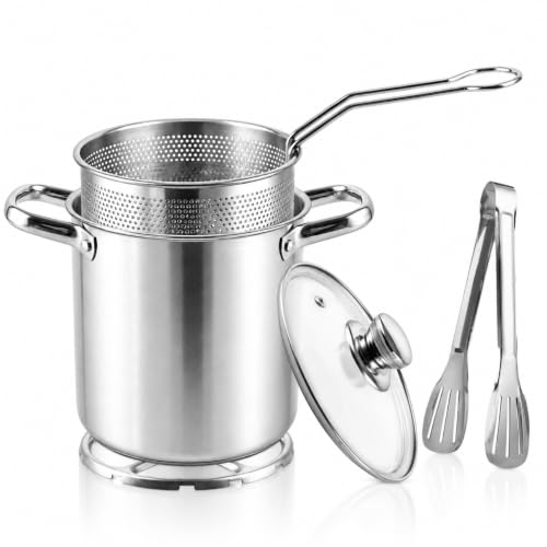Produktfoto von APACALI Frittiertopf 3L Edelstahl mit Frittierkorb, Deckel und Zubehör