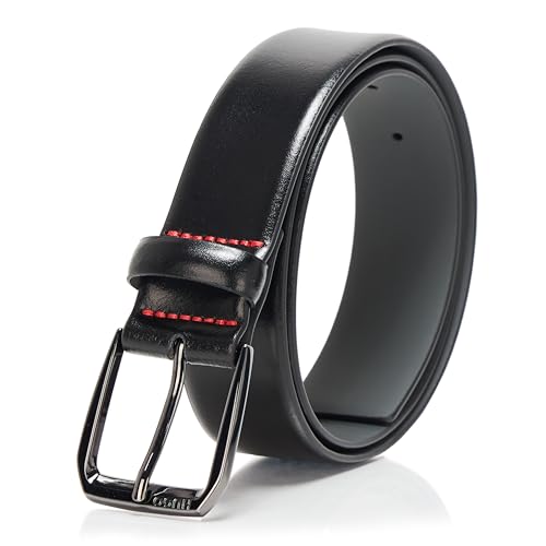 HUGO Ceinture Cuir Boucle Carree Ajustement Parfait Homme