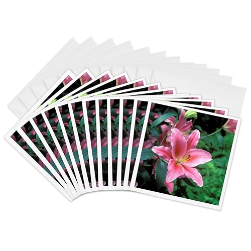 Carte de voeux 3drose de collection, illustration lys oriental du Bronx