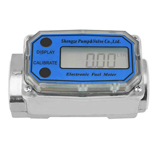 Preisvergleich Produktbild D DOLITY Digitaler Wasserzähler Kraftstoffzähler, Durchflussbereich 100 m3 / h - Blau LLW-25