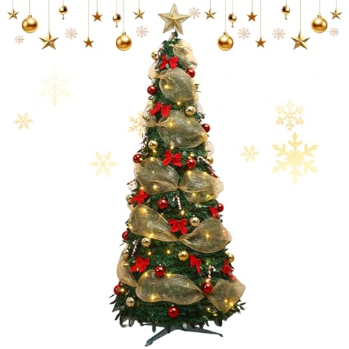 Árbol de Navidad 1.8/1.2M, árbol Artificial, árbol de Navidad Brillante LED, árbol de Navidad Artificial Premium con Soporte de Metal (B-1,2 m)