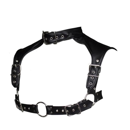 Men's Harness Belt, Men's Costume PU Leather Body Chest, Sexy Punk Body Harness Belt, Adjustable Buckle Clothes Outfits, Nightclub Cosplay Clubwear