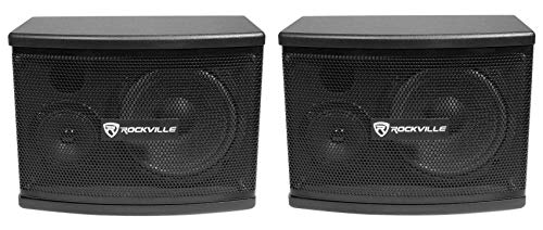 Rockville Pair KPS65 2-Way 400 Watt Karaoke Speakers+Wall Brackets/MDF, Black, 6.5