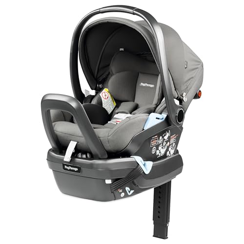 Peg Perego Primo Viaggio 4-35 Lounge - Reclining Rear Facing Infant Car Seat - Includes Base with Load Leg & Anti-Rebound Bar - for Babies 4 to 35 lbs - Made in Italy - Mercury (Grey)