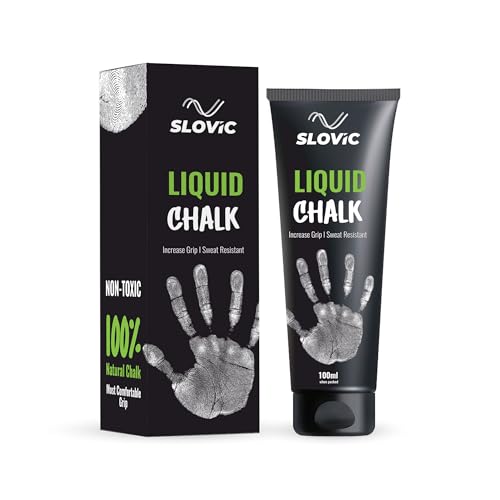 Image of Slovic Liquid Chalk for Gym [100 ML] | Chalk for Gym Hand Grip | Gym Chalk for Strong Grip in Weight Lifting | Gym Equipment for Barbell Rod Grip | Ideal for Workout, Gym, Rock Climbing & Crossfit