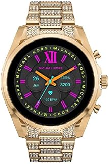 Michael Kors Damen Uhr Gen 6 Smartwatch Bradshaw mit integrierter Alexa Edelstahl goldfarben Band Edelstahl goldfarben, MKT5136