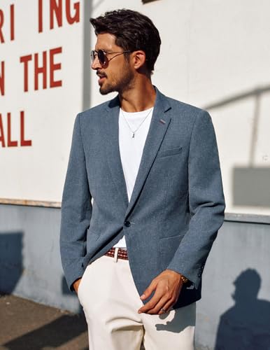 PJ PAUL JONES Mens Blazer Casual Sport Coats Lightweight One Button Suit Jacket for Summer - Image 4
