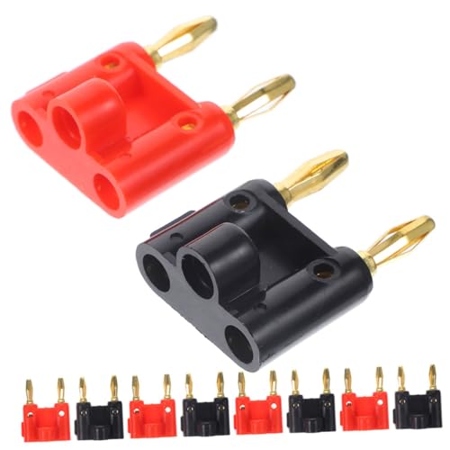 CAXUSD 20個 鍍金デュアルバナナプラグ スピーカーケーブル用 伝送対応 オーディオ接続用多機能コネクタ 複機器対応