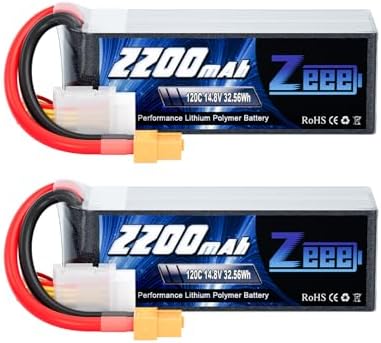 Zeee 4S 2200mAh Lipo Battery 14.8V 120C Soft Case Battery with XT60 Plug for RC Models RC Boat FPV Drone Quadcopter Helicopter Airplane RC Car(2 Pack)