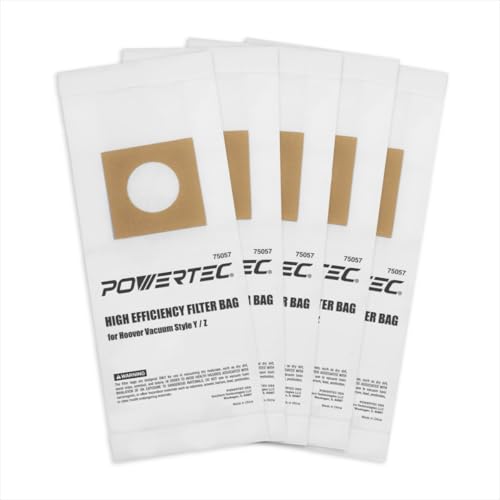 Image of POWERTEC Type Y Vacuum Bags 10 PK for Hoover Style Y, Z, YZ WindTunnel Upright Vacuum Cleaners, Replacement Dust Bags for 4010100Y, AH10040 and AH10165 (75057V)