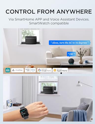 Image of JET BLACK LIMITED EDITION Midea U Shaped Window Air Conditioner for Bedroom - 6000 BTU, Smart Control, Inverter Technology - Room Darkening Side Vents - Ultra Quiet Innovative Window-Friendly Design