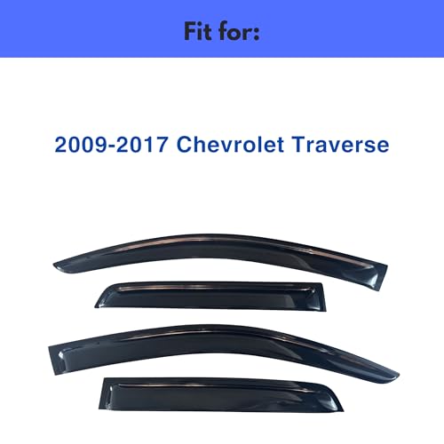 Image of IG Window Visors Fit for 2009-2017 Chevrolet Traverse, Out-Channel Rain Guards Vent Wind Deflectors 4PC, Car Accessories for 09-17 Traverse