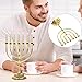 FOMIYES 7 Branch Menorah Candle Holder Hanukkah Candle Stand Jerusalem Candlestick Centerpiece for Jewish Holiday Party Decor Golden 17x13.5cm