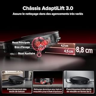 roborock Saros 20 Set Robot Aspirateur Laveur 36000Pa, Châssis AdaptiLift 3.0, Système Autonome StarSight 2.0, Double Anti-enchevêtrements, Technologie FlexiArm, Nouvelle Station RockDock, Ultra-mince