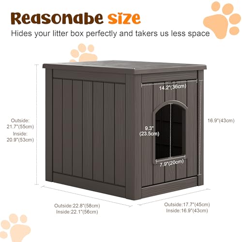 Fancyango Outdoor & Indoor Dog House for Weatherproof and Stylish Furniture, Dog House Outdoor Indoor, Multi - Use for Small and Medium Dogs (Deep Grey, 22.8\" L × 17.7\" W × 21.7\" H)