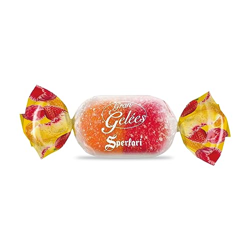 Sperlari Candies Gran Duetto Orange, Peach & Raspberry Italian Fruit Nectar Jelly Candy - Gluten Free, No Artificial Coloring, Individually Wrapped Gummy Candy - Fruit Gummies Made In Italy 1 KG Bag