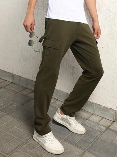 Image of Hubberholme Men Smart Casual Summer Cotton Loose Fit Mid-Rise Trousers 65