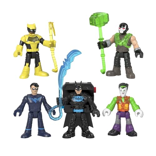 Imaginext DC Pack 5 Figures Batman Tech Dolls Character Toy Gift for Kids 3+ Years Old (Mattel GXD67)