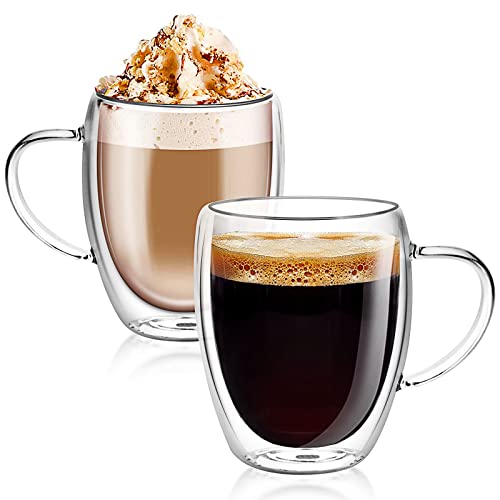 KEMORELA Cappuccino Tassen 4er Set - 480ml Hitzebeständige Gläser