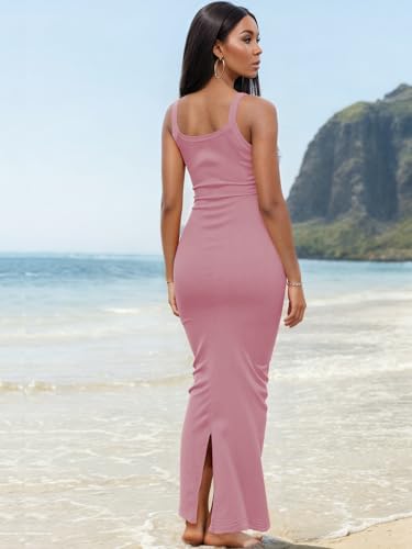 Image of Nimsruc Women Summer Long Dress Casual Slip Sexy Slim Sleeveless Bodycon Maxi Dresses for Women 2024