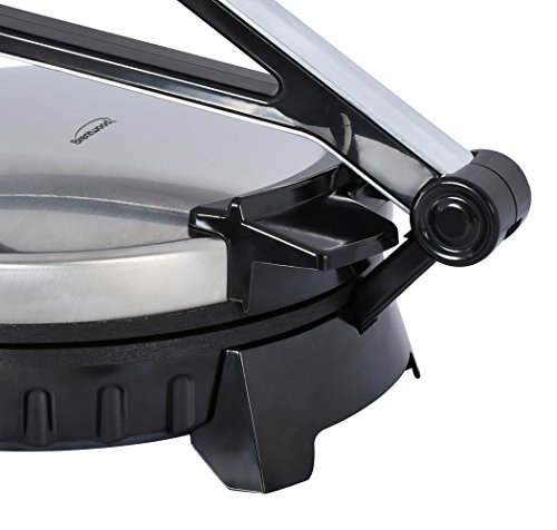 Brentwood Electric Tortilla Maker Non-Stick, 10-inch, Brushed Stainless Steel/Black
