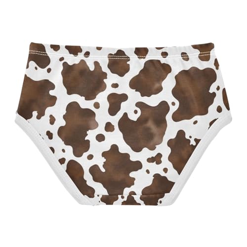 Toddler Girl Briefs, Brown White Spots Girls Underwear Cotton, 2–8 Years2