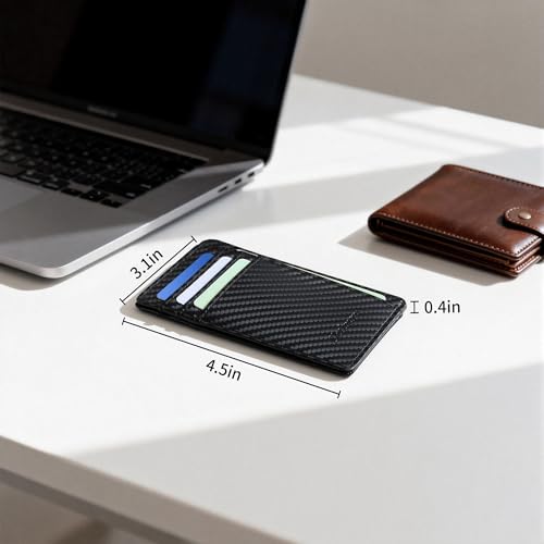Image of Chelmon Slim Wallet for Men, Minimalist Front Pocket RFID Blocking Credit Card Holder