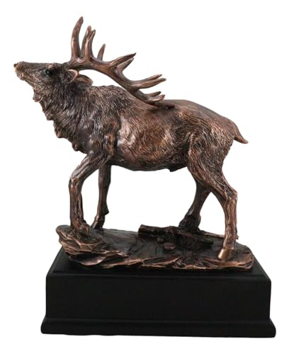 Estatua rústica de ciervo wapití grande en bronce miniatura 1