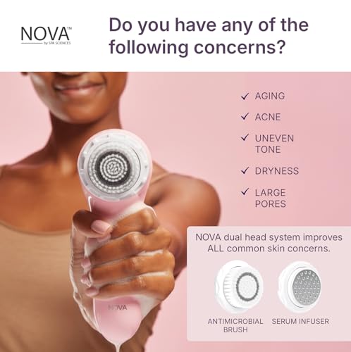 Spa Sciences - NOVA - Sonic Cleansing Brush with Bristles & Infusion System – Anti-Aging Facial Exfoliating, Waterproof, and USB Rechargeable - Image 4