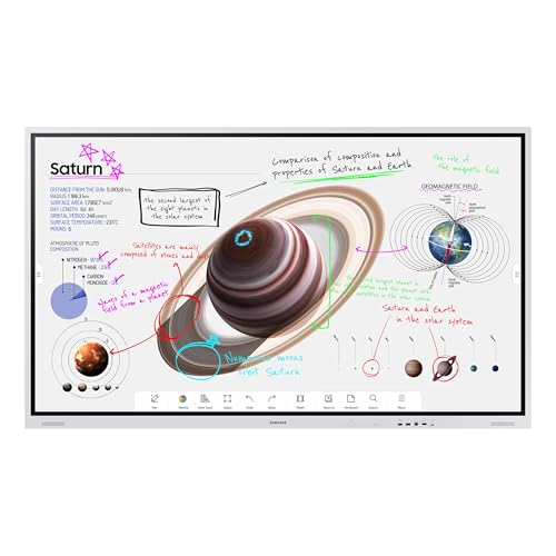 SAMSUNG Pro 75” 4K WMB Interactive Display, SmartView+, Built-in Speakers, Wi-Fi and Bluetooth Embedded, Durable Screen, Universal Pairing, LH75WMBWLGCXZA